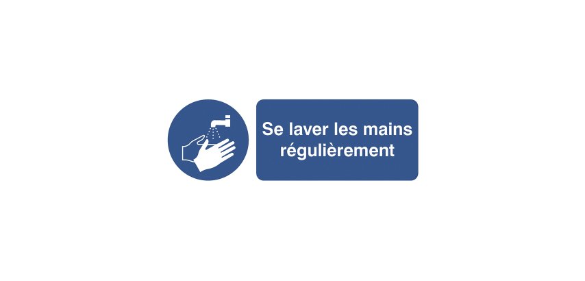 Pictogramme autocollante ‘se laver les mains régulièrement’