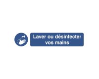 Pictogramme autocollante ‘laver ou désinfecter vos mains’