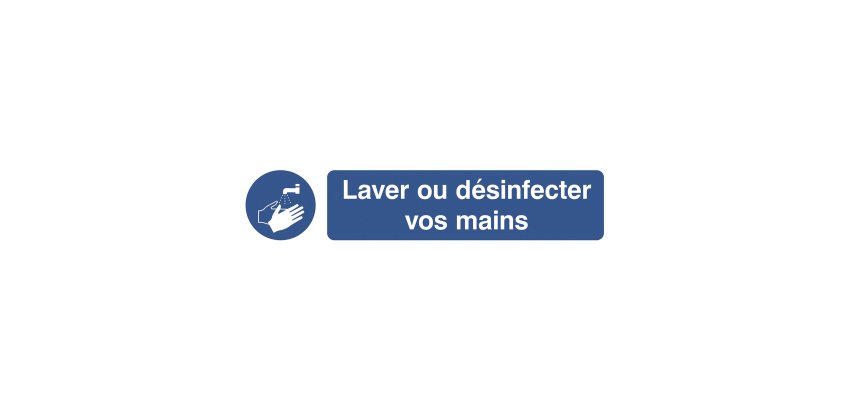 Pictogram 'wash or disinfect your hands' (French)