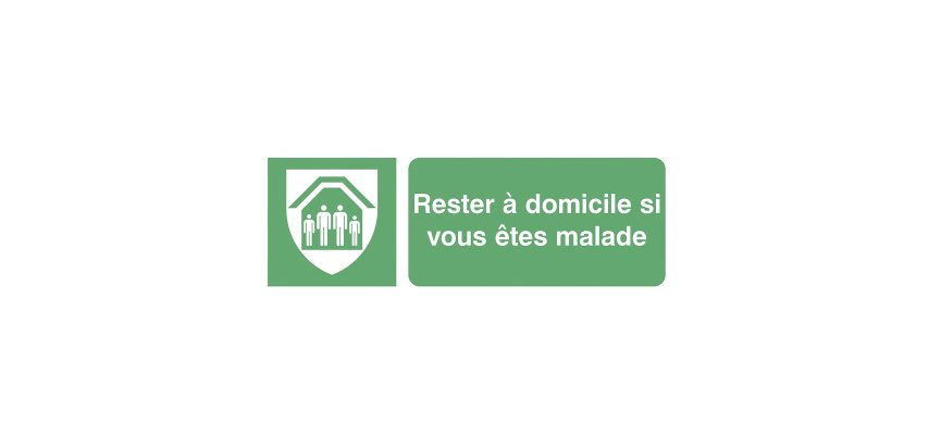 Pictogram 'stay at home when you are sick' (French)