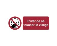 Pictogramme autocollante ‘eviter de se toucher le visage’