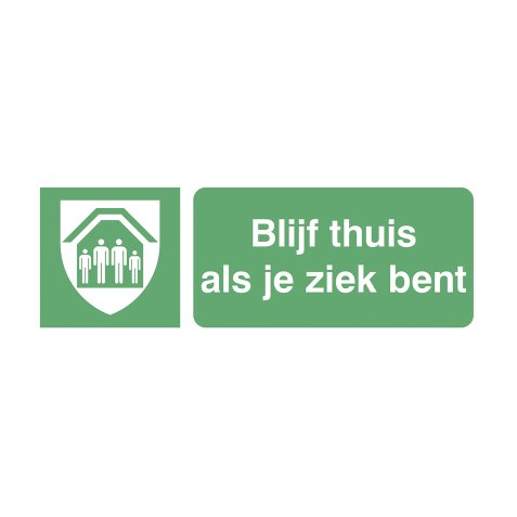 Pictogram ‘blijf thuis als je ziek bent’