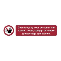 Pictogramme autocollante ‘les personnes souffrant de fièvre…’ (néerlandais)
