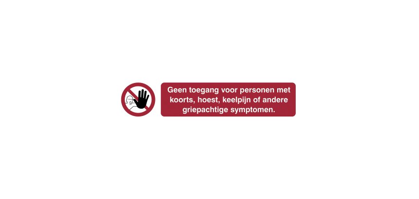 Piktogramm selbstklebend "Personen mit Fieber..." (Niederländisch)