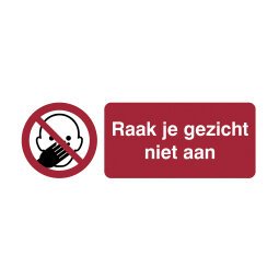 Pictogramme autocollante ‘eviter de se toucher le visage’ (néerlandais)