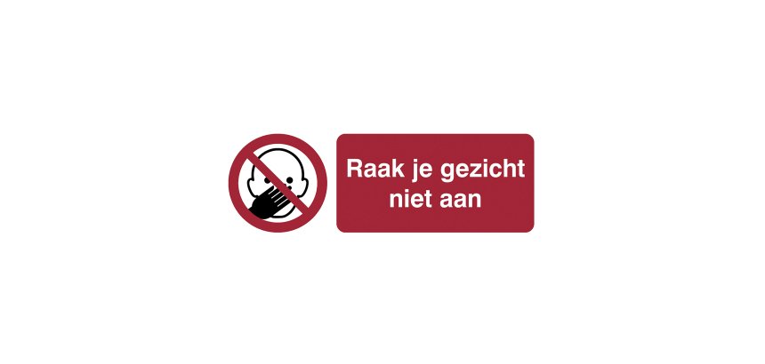 Pictogram 'don't touch your face' (Dutch)