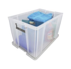 Caja de almacenamiento apilable de plástico WHITEFURZE Allstore de 85 L
