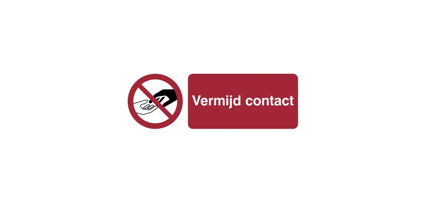 Pictogramme autocollante ‘eviter tout contact’ (néerlandais)