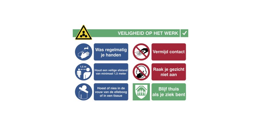 Aufkleber A3 Sicherheit am Arbeitsplatz (Niederländisch)