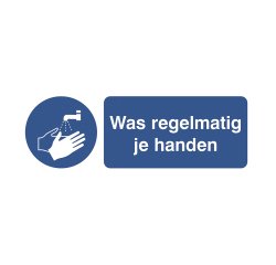 Pictogram 'wash regularly your hands' (Dutch)