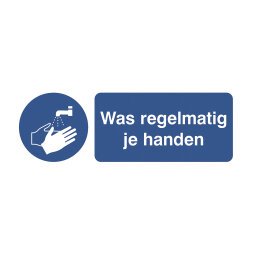Pictogramme autocollante ‘se laver les mains régulièrement’ (néerlandais)