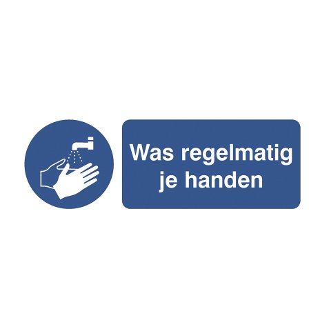 Pictogram 'wash regularly your hands' (Dutch)