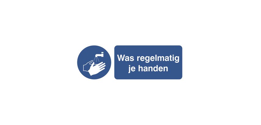 Pictogramme autocollante ‘se laver les mains régulièrement’ (néerlandais)