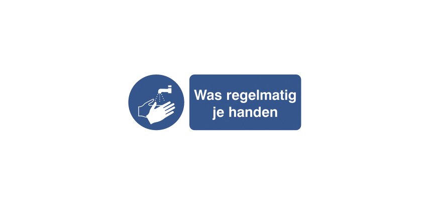 Pictogram 'wash regularly your hands' (Dutch)
