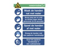 Sticker A3 with instructions for washing hands (Dutch)