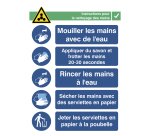 Sticker A3 met instructies voor het wassen van de handen (Franstalig)