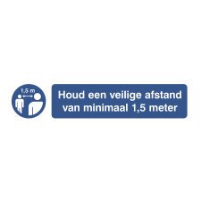 Pictogram 'keep a safe distance of minimum 1,5 m' (Dutch)