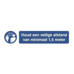 Pictogramme autocollante ‘garder une distance de sécurité d’au moins 1.5m’ (néerlandais)