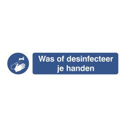 Pictogramme autocollante ‘laver ou désinfecter vos mains’ (néerlandais)