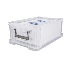 Caja de almacenamiento apilable de plástico WHITEFURZE Allstore de 10 L