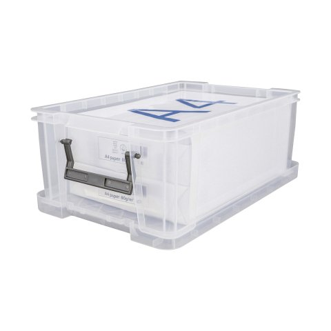 Caja de almacenamiento apilable de plástico WHITEFURZE Allstore de 10 L