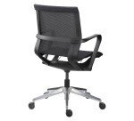 Chaise de bureau EDGAR maille -  avec accoudoirs - Mécanisme Synchrone - Pieds aluminium