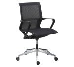 Chaise de bureau EDGAR maille -  avec accoudoirs - Mécanisme Synchrone - Pieds aluminium