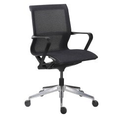 Office chair EDGAR mesh - with armrests - Synchronized mechanism - Aluminum legs