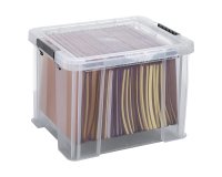 Caja de almacenamiento apilable de plástico WHITEFURZE Allstore de 36 L