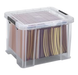 Caja de almacenamiento apilable de plástico WHITEFURZE Allstore de 36 L