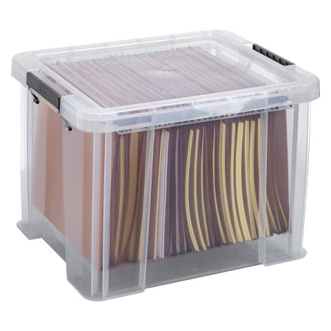 Caja de almacenamiento apilable de plástico WHITEFURZE Allstore de 36 L