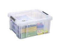 Caja de almacenamiento apilable de plástico WHITEFURZE Allstore de 24 L