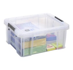 Caja de almacenamiento apilable de plástico WHITEFURZE Allstore de 24 L
