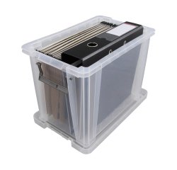 Caja de almacenamiento apilable de plástico WHITEFURZE Allstore de 18.5 L