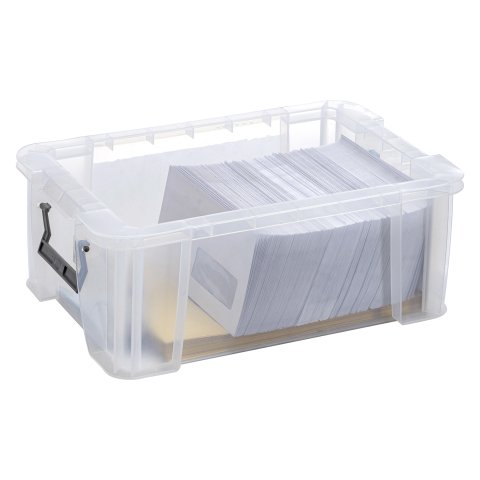 Caja de almacenamiento apilable de plástico WHITEFURZE Allstore de 15 L
