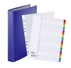 Pack de 4 carpetas de anillas de cartón A4 - lomo de 4 cm + 100 fundas multitaladro y 2 juegos de separadores