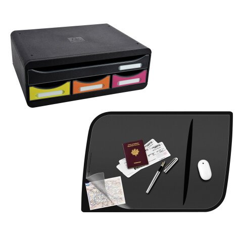 Pack accessoires de bureau : module de classement + sous-main