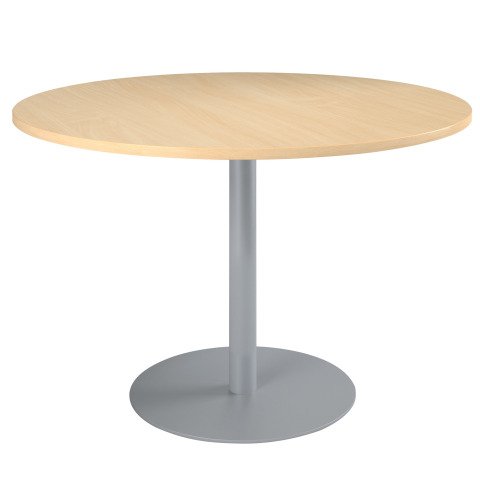 Mesa redonda Ø 120 cm Excellens haya base circular aluminio