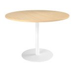 Table ronde 120 cm plateau hêtre piètement colonne Essens
