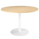 Table ronde 120 cm plateau hêtre piètement colonne Essens