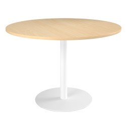 Table ronde 120 cm plateau hêtre piètement colonne Essens
