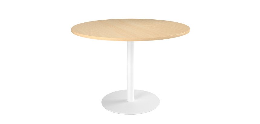 Table ronde 120 cm plateau hêtre piètement colonne Essens