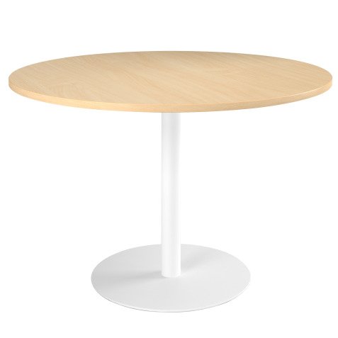 Table ronde 120 cm plateau hêtre piètement colonne Essens