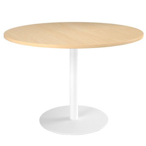 Mesa redonda Ø 120 cm Excellens haya base circular blanca