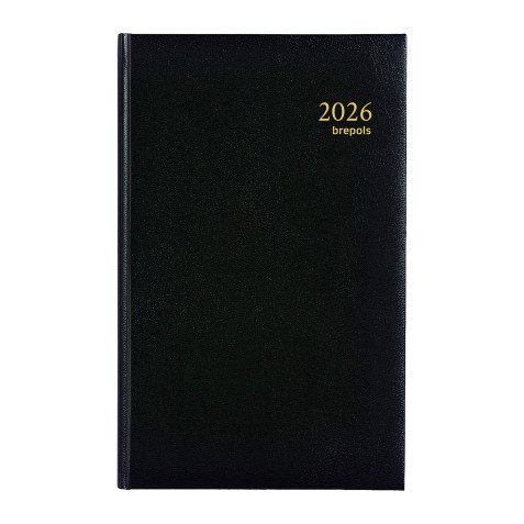 Agenda journalier Brepols Travers Carré - année 2025 - 14 x 21,4 cm noir