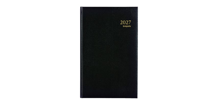 Agenda journalier Brepols Travers Carré - année 2027 - 14 x 21,4 cm noir