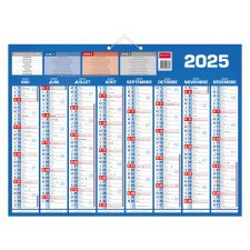 Calendrier semestriel mural année 2024 / 2025 - 16 mois - 40,5 x 55 cm