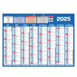 Calendrier semestriel mural année 2025 / 2026 - 16 mois - 40,5 x 55 cm