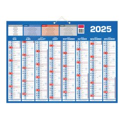 Calendrier semestriel mural année 2025/2026 - 16 mois - 40,5 x 55 cm