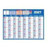Calendrier semestriel mural année 2026/2027 - 16 mois - 40,5 x 55 cm